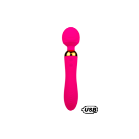 SHAKE Rose, Vibromasseur Wand USB en silicone médical avec 2 puissants moteurs indépendants